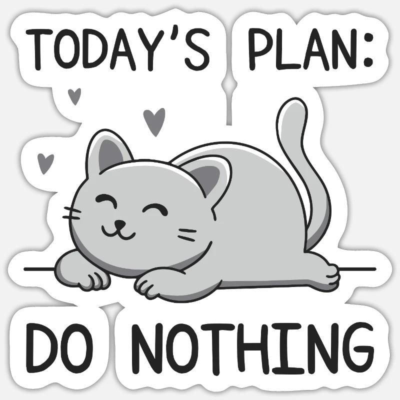 Le plan du jour - Sticker taille S (10 x 10 cm) - blanc mat
