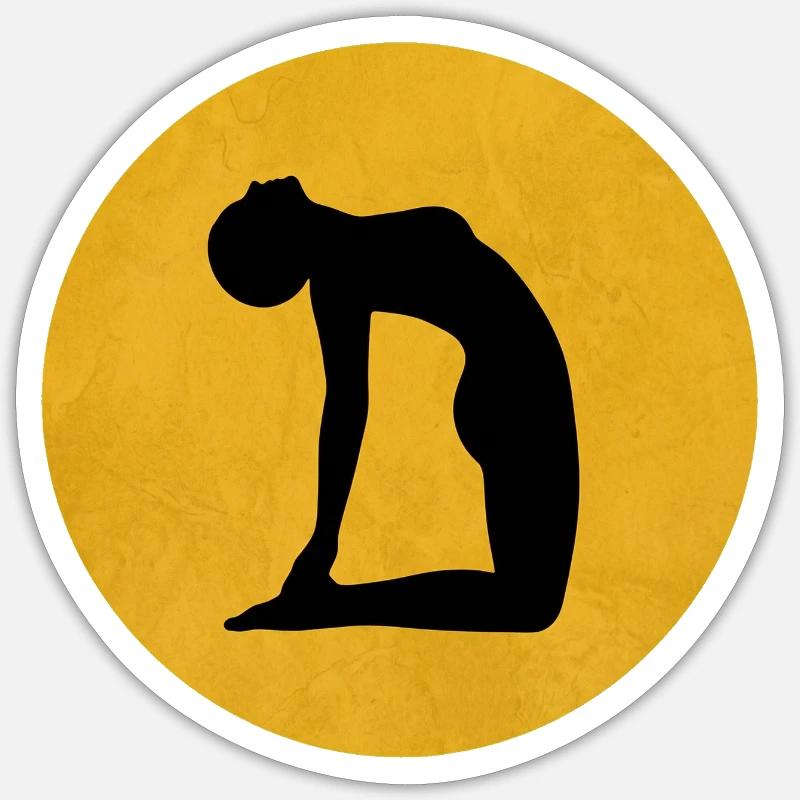 Kamel Yoga Pose Silhouette Sonne Design Sticker Größe S (10 x 10 cm)