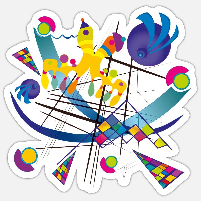 Tragbare Kunst - Visual symphony - Sticker Größe S (10 x 10 cm) - Mattweiß