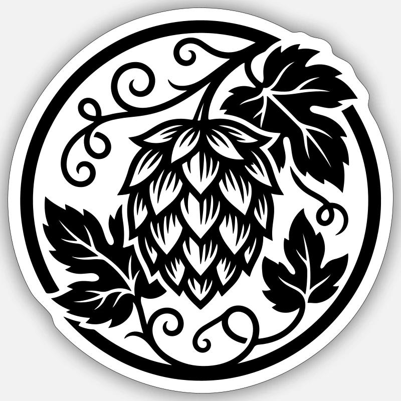 Hop bud - Sticker taille S (10 x 10 cm) - blanc mat
