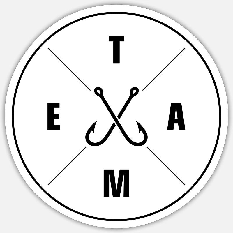 Équipe de pêche Angeln - Sticker taille S (10 x 10 cm) - blanc mat