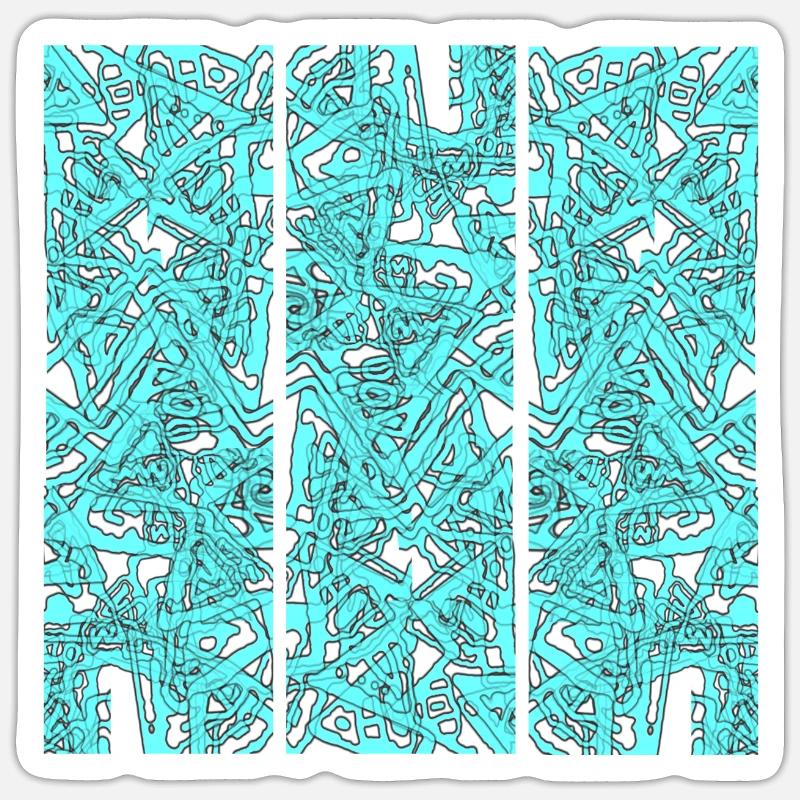 Triptyque du Chaos Turquoise - Sticker taille S (10 x 10 cm) - blanc mat