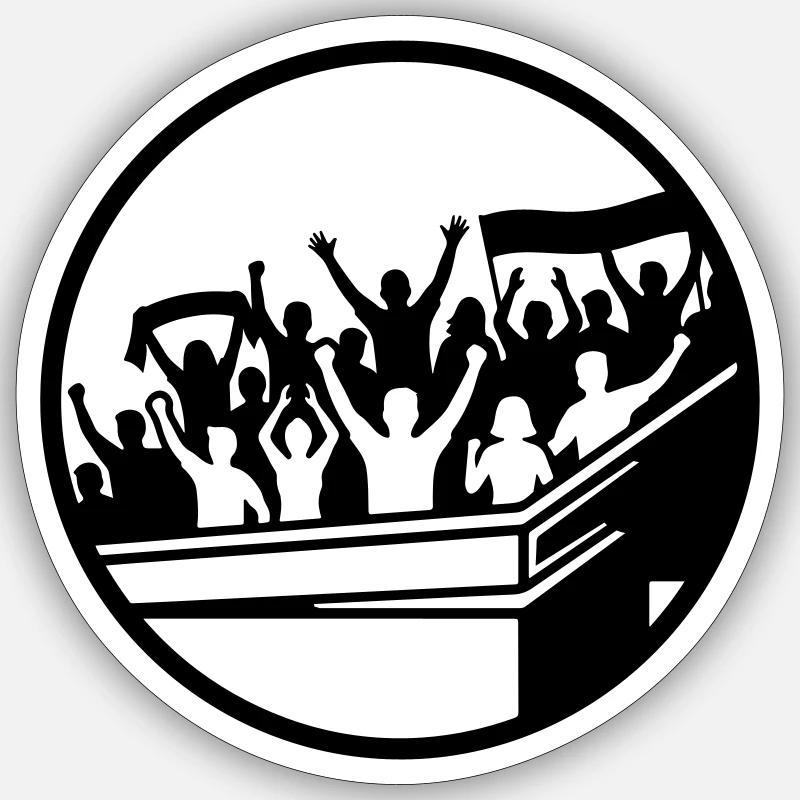 Silhouette du stade des supporters Sticker taille S (10 x 10 cm)