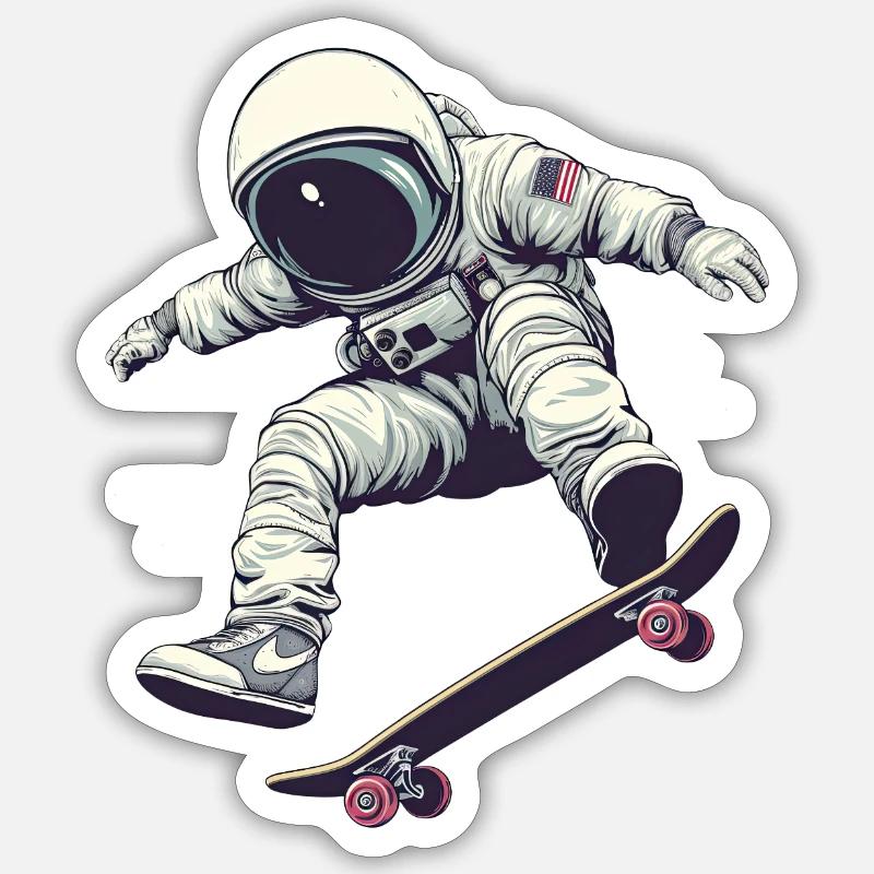 Skating in Space - Sticker size S (10 x 10 cm) - white matte