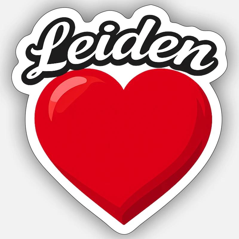 Conception du Cœur de Leiden - Sticker taille S (10 x 10 cm) - blanc mat