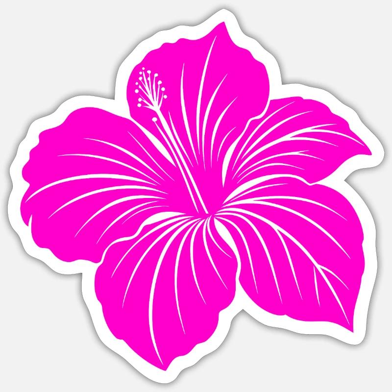 Fleur d’hibiscus - Sticker taille S (10 x 10 cm) - blanc mat