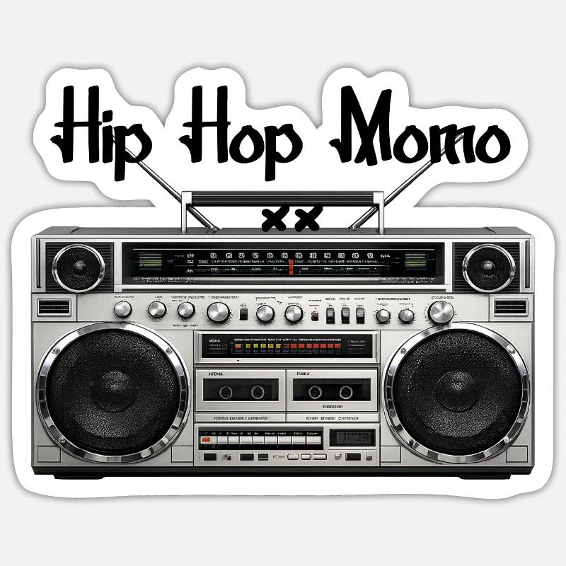 Ghetto blaster - Sticker taille S (10 x 10 cm) - blanc mat
