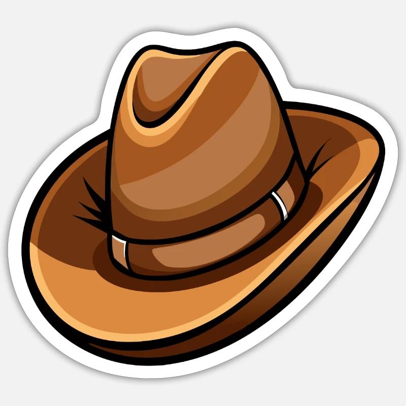 Cowboyhut - Sticker Größe S (10 x 10 cm) - Mattweiß