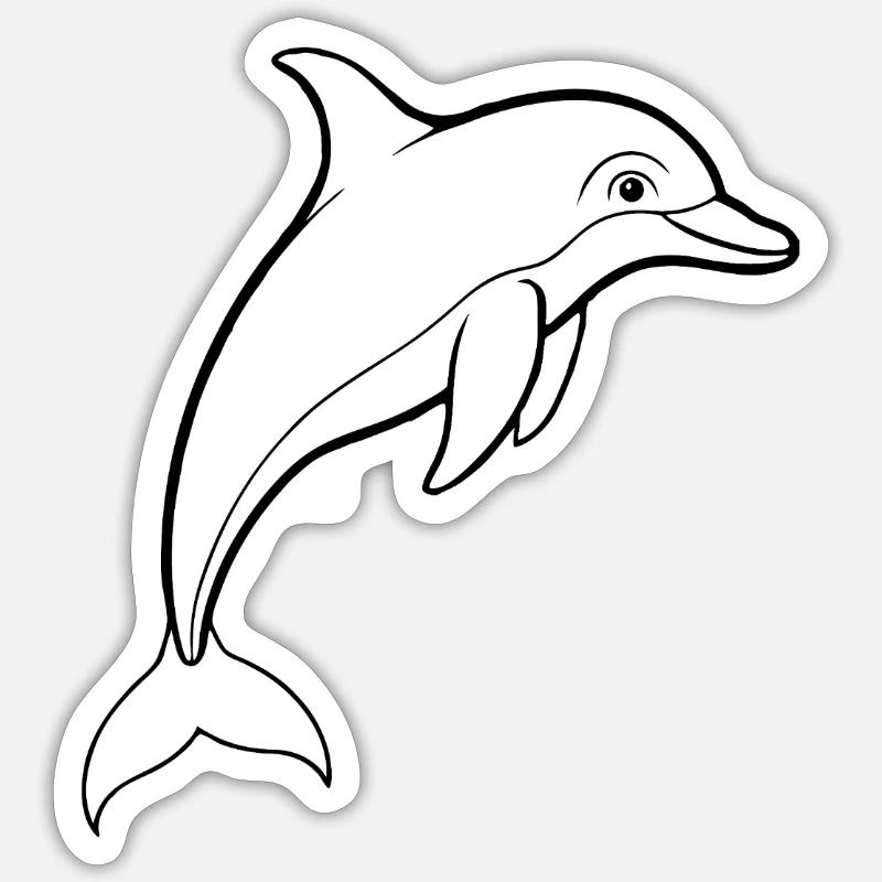 Dolphin - Sticker size S (10 x 10 cm) - white matte