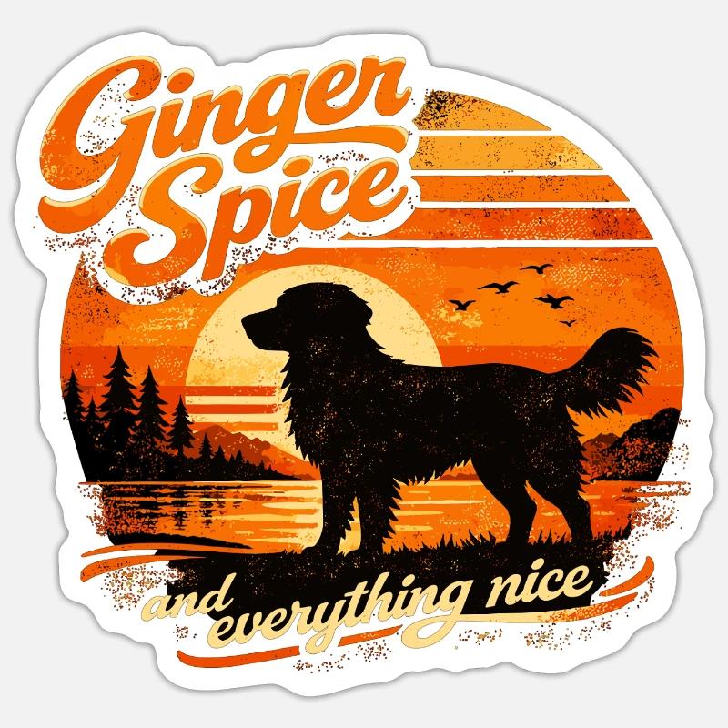 Toller Retro 70s: Ginger Spice & Everything Nice - Sticker Größe S (10 x 10 cm) - Mattweiß