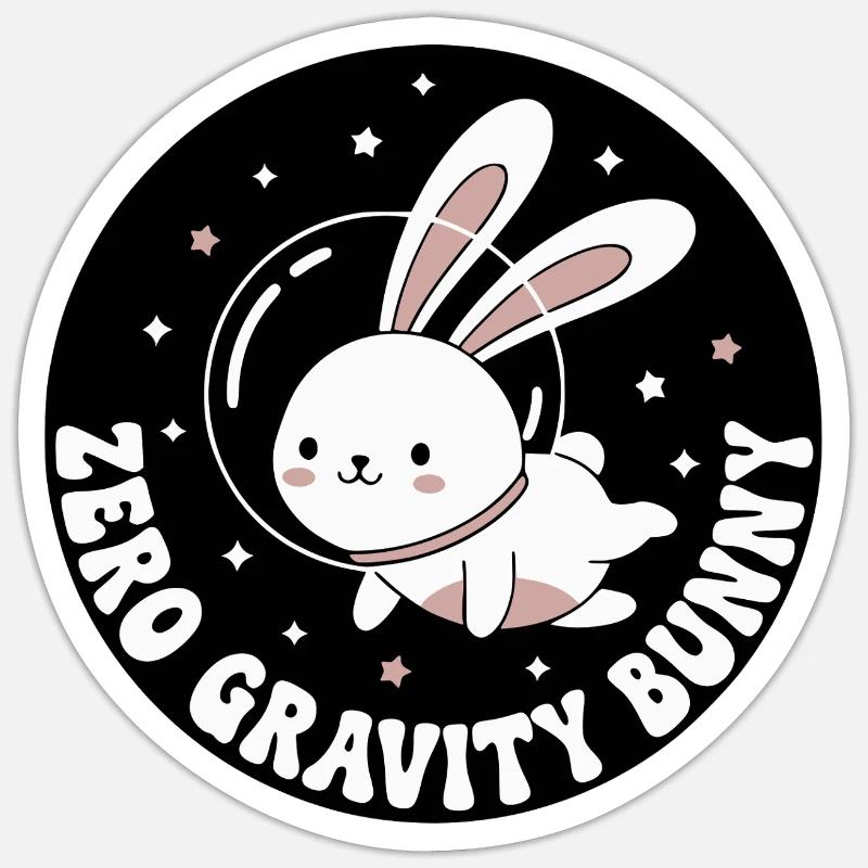 Zero Gravity Bunny Sticker size S (10 x 10 cm)