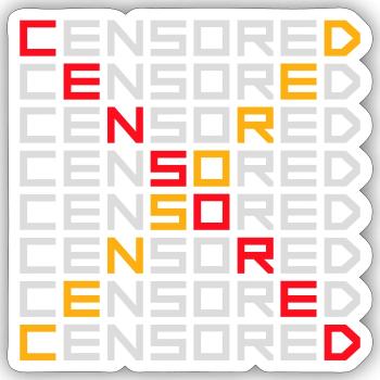 Censored Funny Statement Freedom Logo - Sticker size S (10 x 10 cm) - white matte - Front