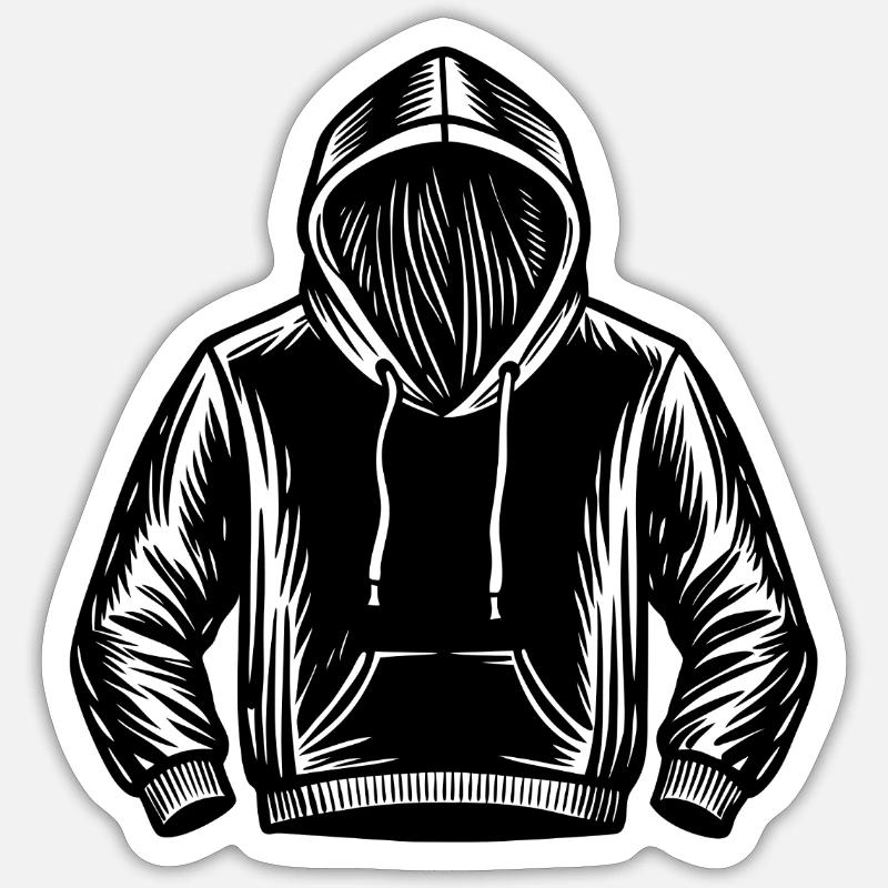 Kapuzenpullover - Sticker Größe S (10 x 10 cm) - Mattweiß