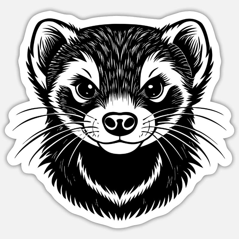 Furet - Sticker taille S (10 x 10 cm) - blanc mat