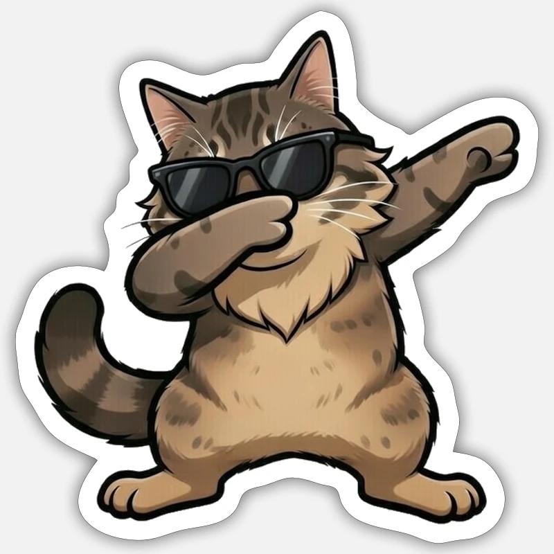 Dabbing Norwegian Forest Cat Sticker size S (10 x 10 cm)