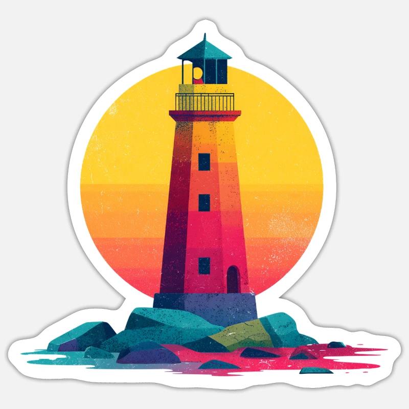 lighthouse - Sticker size S (10 x 10 cm) - white matte