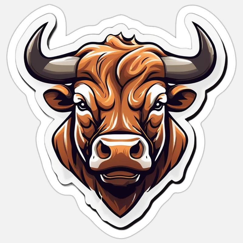 Expressive Taurus Stylized Logo - Sticker size S (10 x 10 cm) - white matte