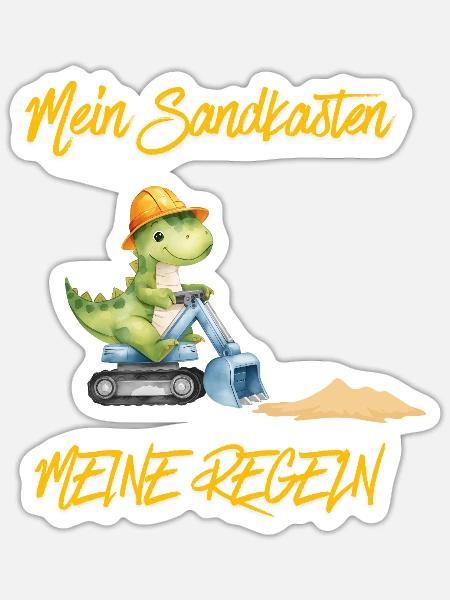 Mein Sandkasten meine Regeln – Kinder Statement - Sticker Größe S (10 x 10 cm) - Mattweiß