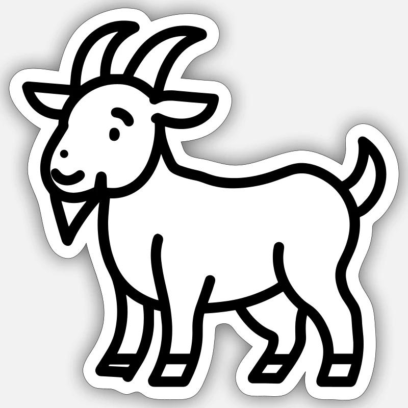 Ziege - Sticker Größe S (10 x 10 cm) - Mattweiß