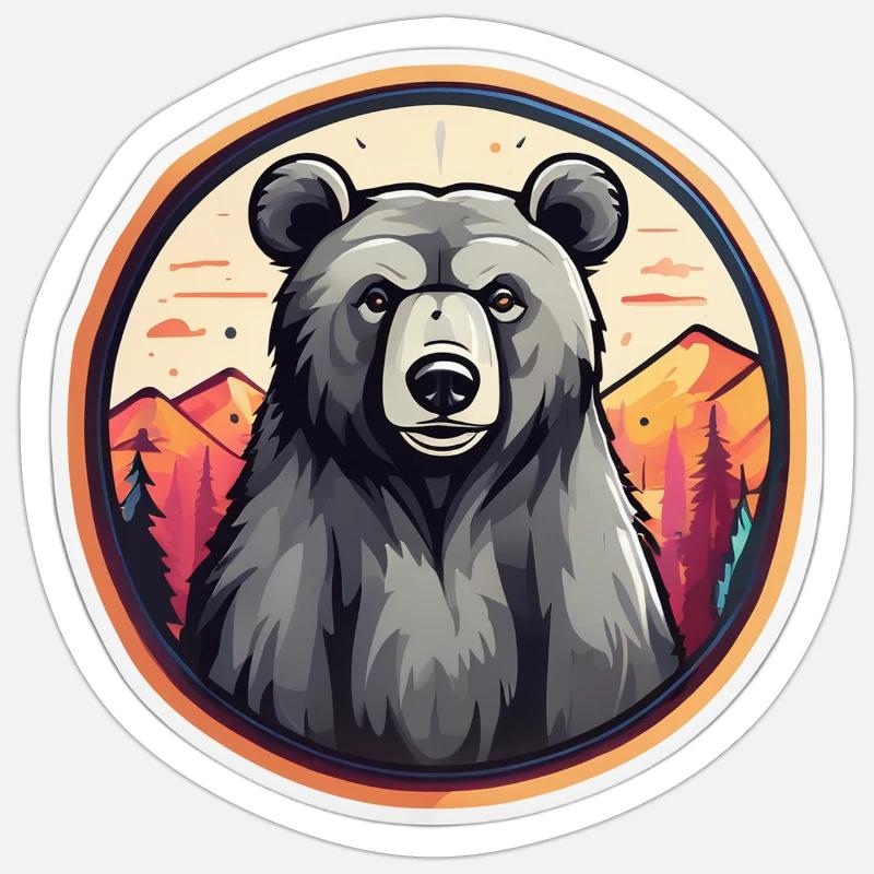 Dawn Mountain Bear - Sticker size S (10 x 10 cm) - white matte