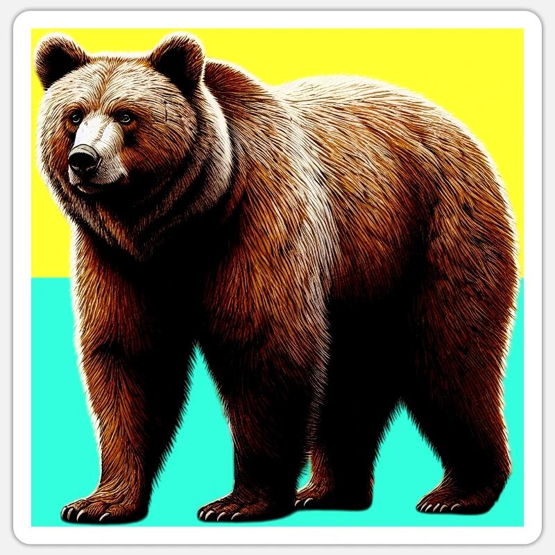 bear - Sticker size S (10 x 10 cm) - white matte