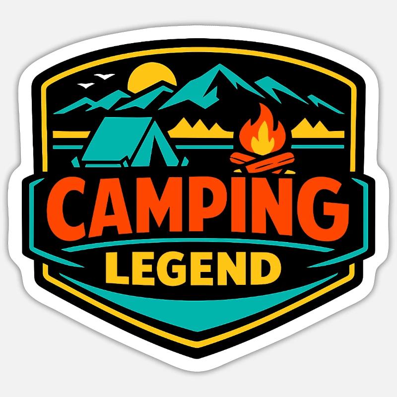 Camping Legend Shield Sticker size S (10 x 10 cm)
