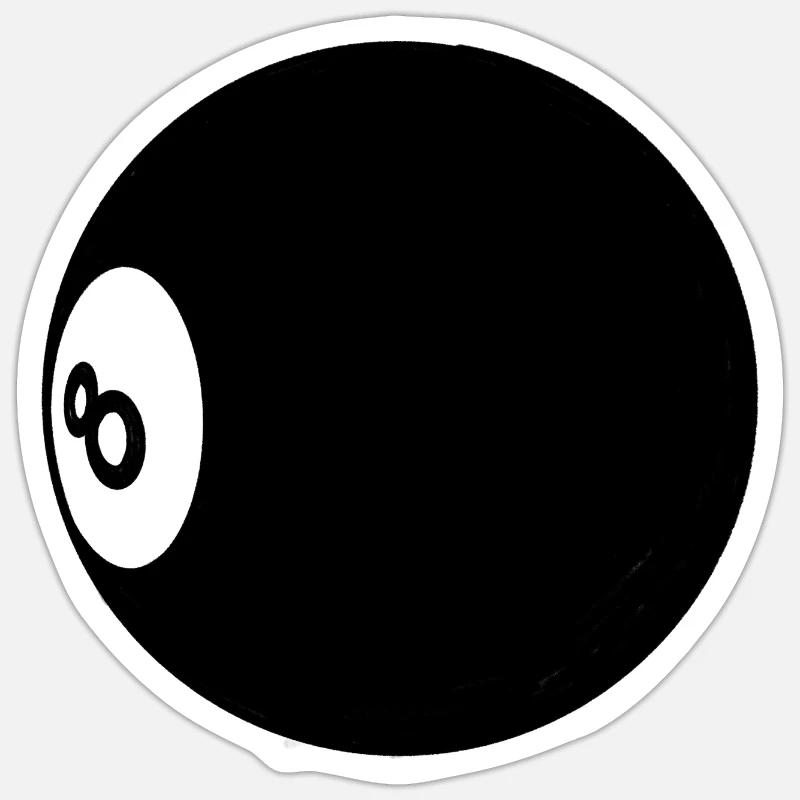 Billard Billard Billard Numéro 8 - Illustration - Sticker taille S (10 x 10 cm) - blanc mat