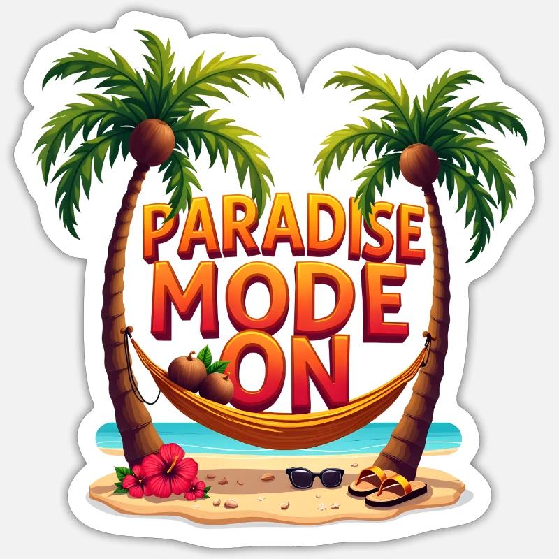 Mode Paradis activé Sticker taille S (10 x 10 cm)