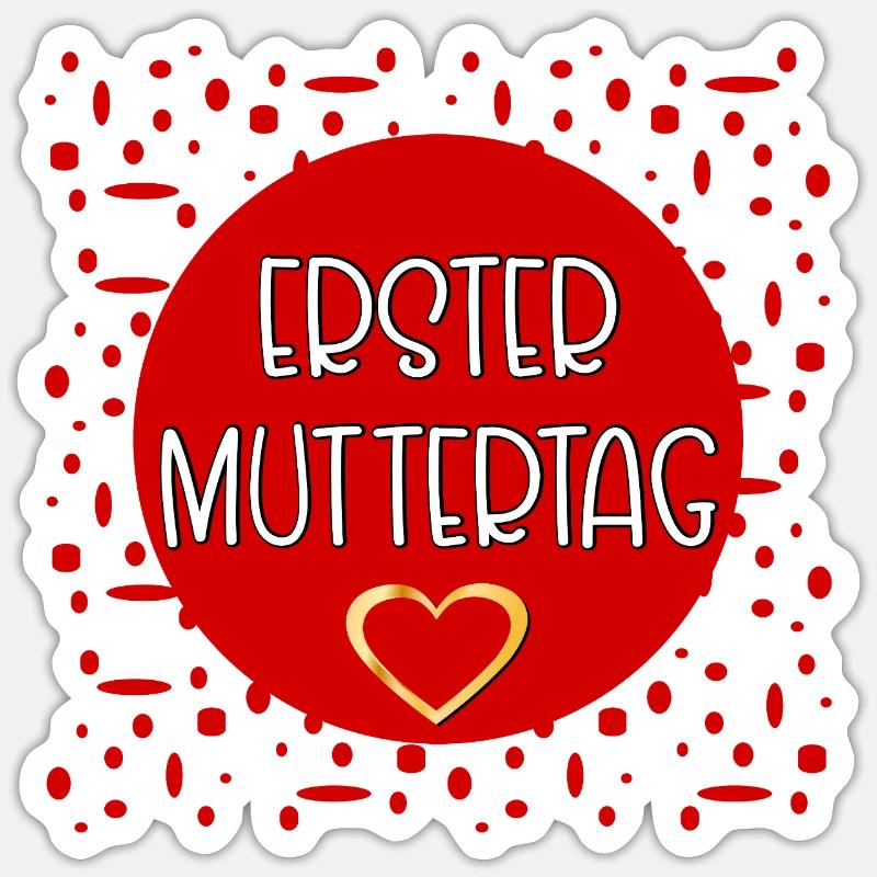 Erster Muttertag Herz Sticker Größe S (10 x 10 cm)