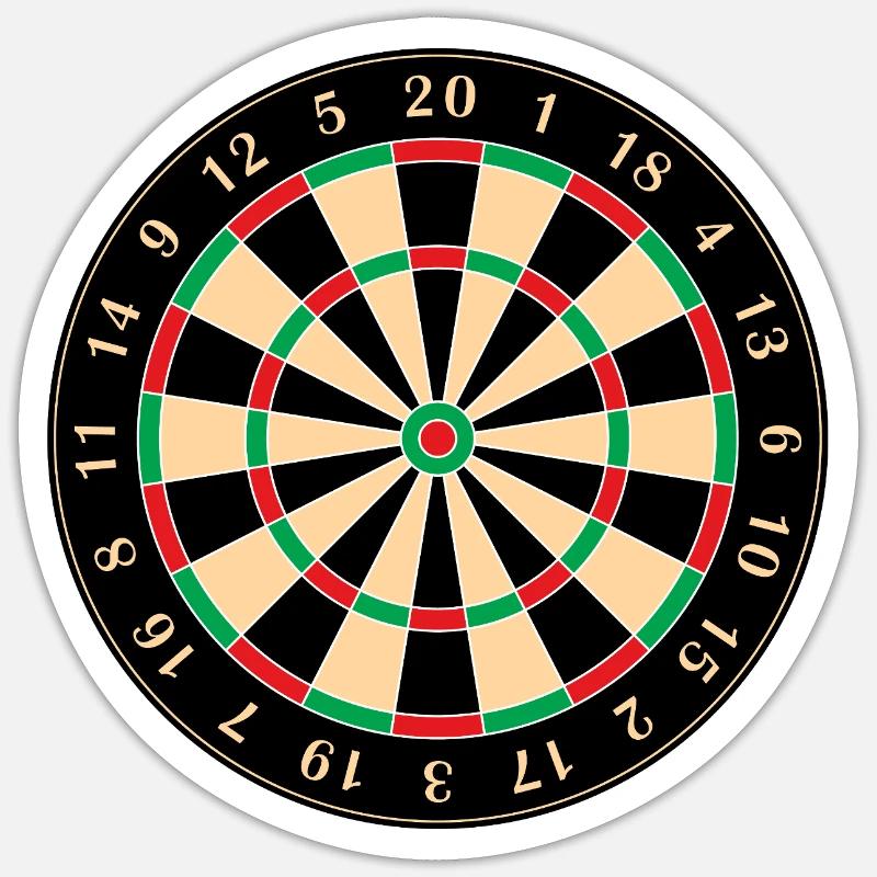 Dartscheibe - Sticker Größe S (10 x 10 cm) - Mattweiß