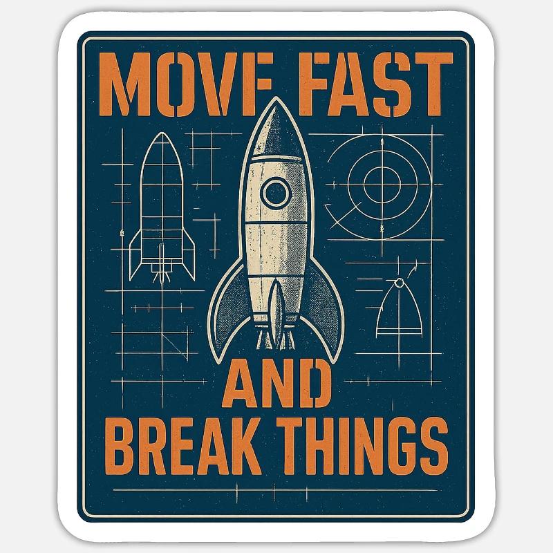 Rocket Symbol: Act Fast - Sticker size S (10 x 10 cm) - white matte