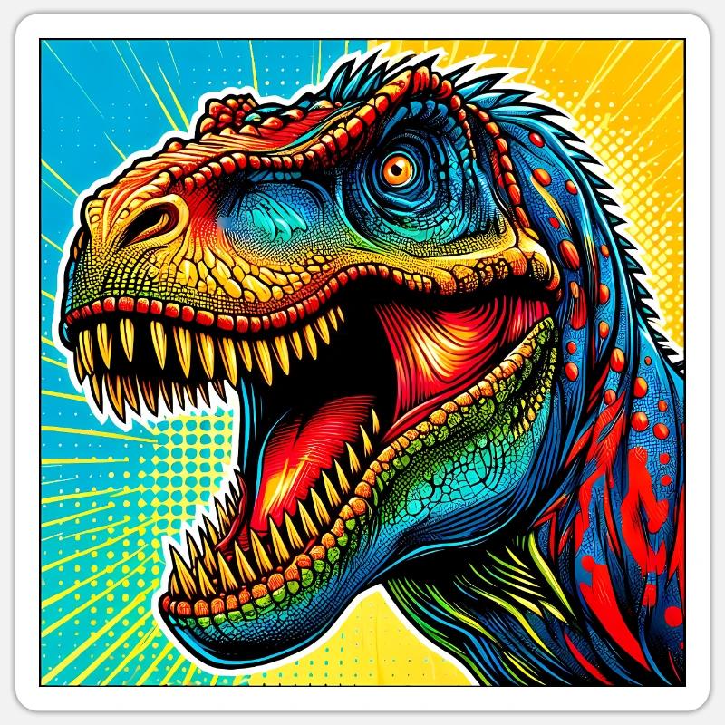 Dinosaurier - Sticker Größe S (10 x 10 cm) - Mattweiß