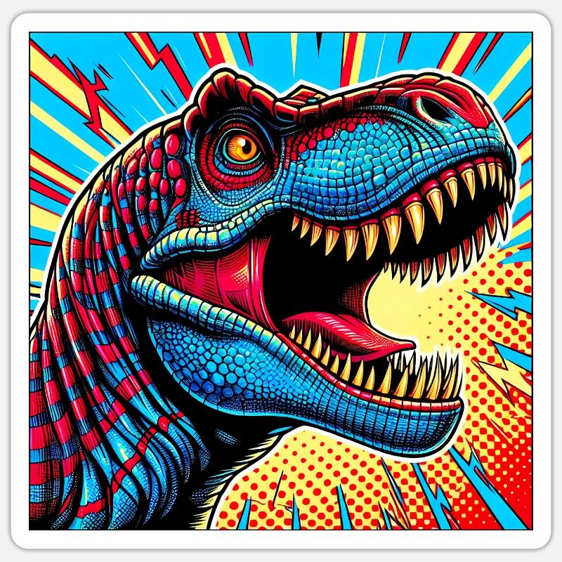 dinosaure - Sticker taille S (10 x 10 cm) - blanc mat