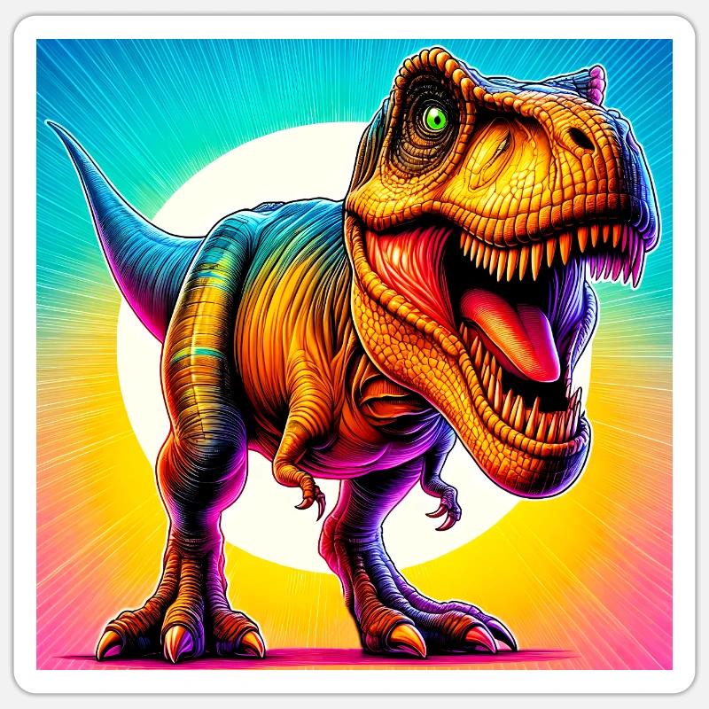 Dinosaurier - Sticker Größe S (10 x 10 cm) - Mattweiß