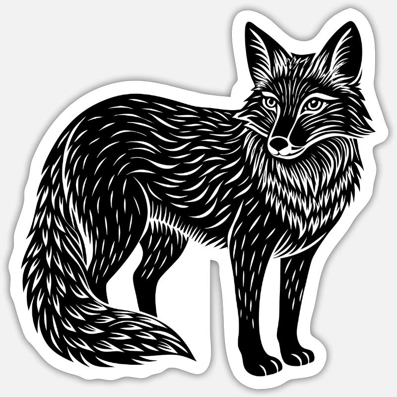 Fuchs - Sticker Größe S (10 x 10 cm) - Mattweiß