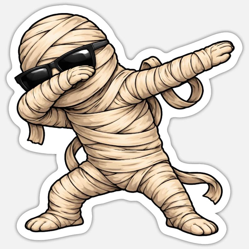 Dabbing Mummy - Sticker size S (10 x 10 cm) - white matte