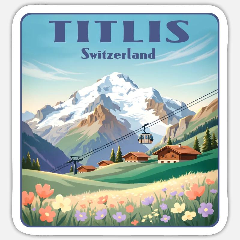Titlis - Sticker taille S (10 x 10 cm) - blanc mat