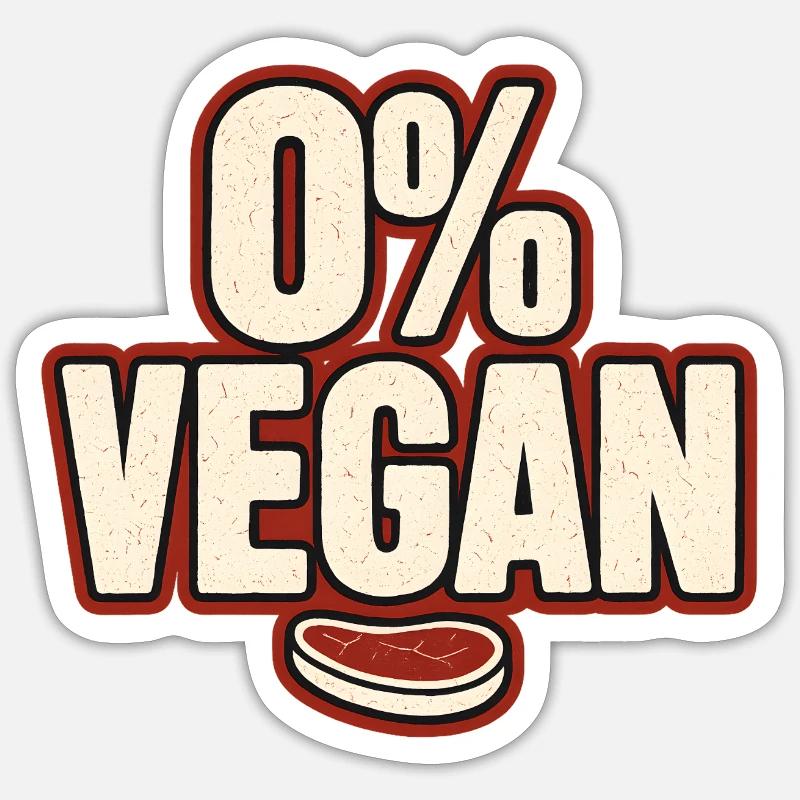 0% Vegan – Retro Statement Sticker size S (10 x 10 cm)