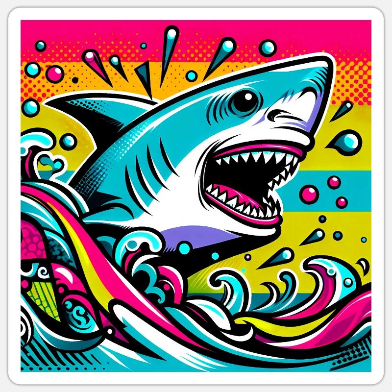 Shark - Sticker size S (10 x 10 cm) - white matte
