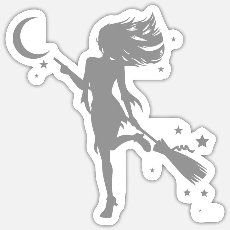 Dancing Witch - Sticker size S (10 x 10 cm) - white matte