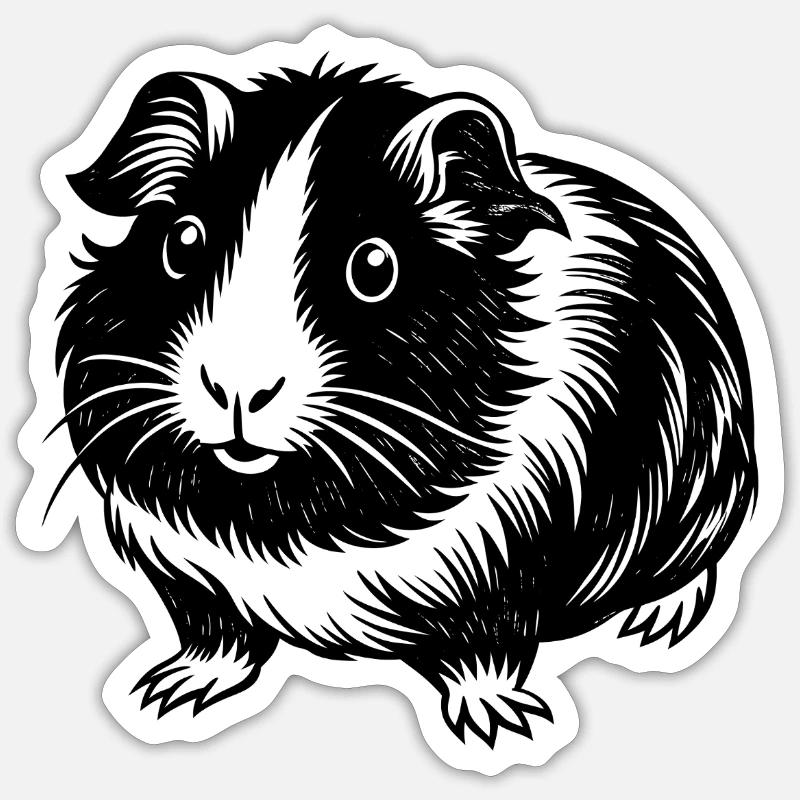 Cobaye - Sticker taille S (10 x 10 cm) - blanc mat