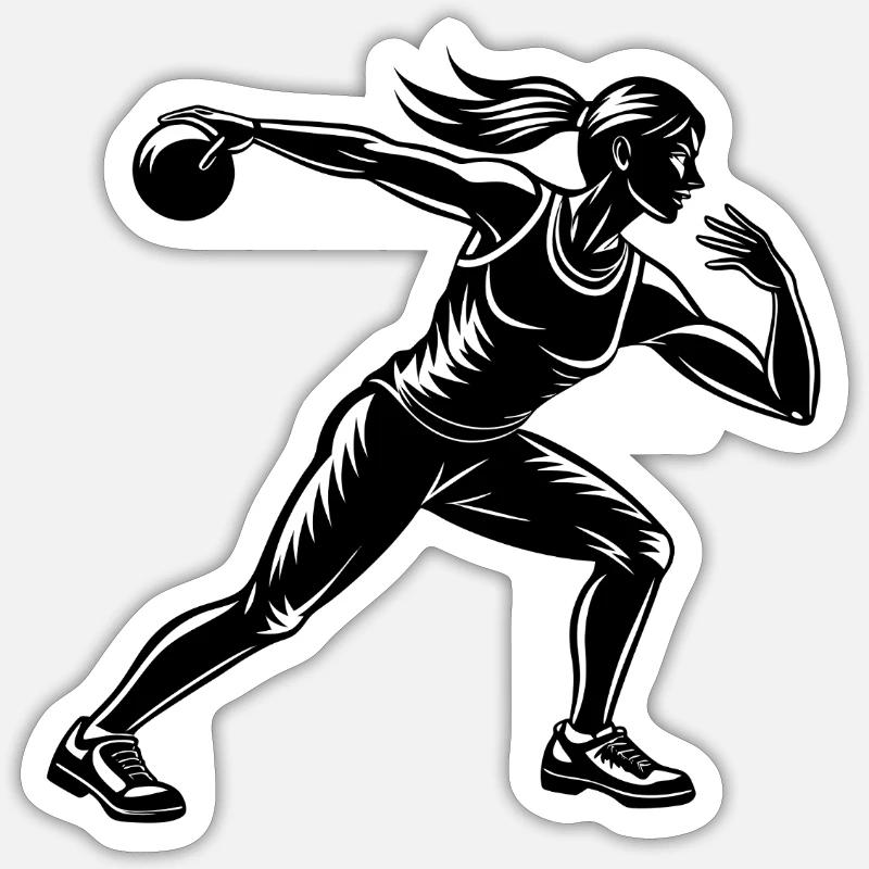 Fille lanceuse du poids pour l’athlétisme Sticker taille S (10 x 10 cm)
