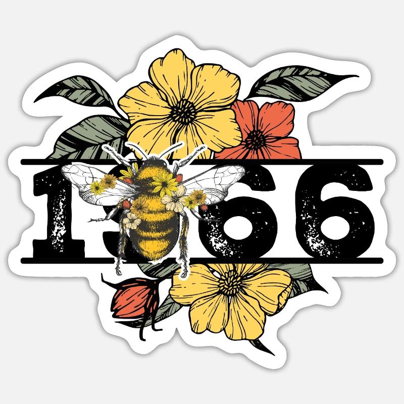 Millésime 1966 - Sticker taille S (10 x 10 cm) - blanc mat