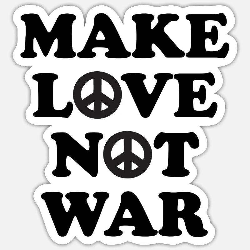 Make Love not War - Sticker Größe S (10 x 10 cm) - Mattweiß