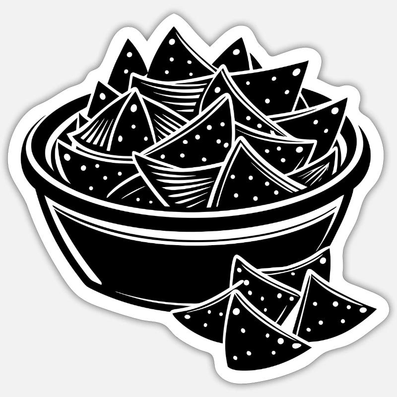 Chips and Dip Nachos - Sticker size S (10 x 10 cm) - white matte
