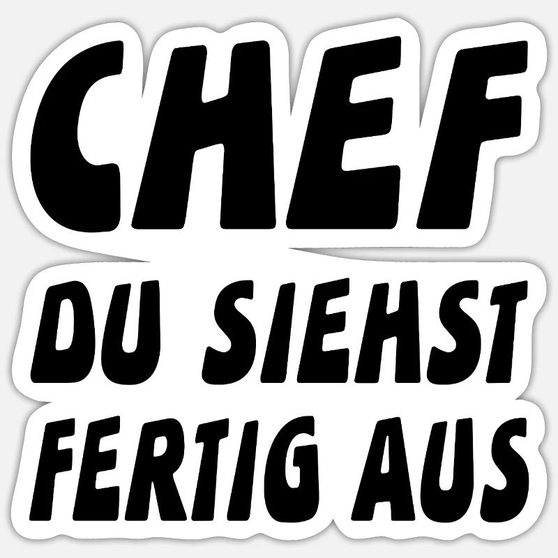 Chef - Sticker Größe S (10 x 10 cm) - Mattweiß