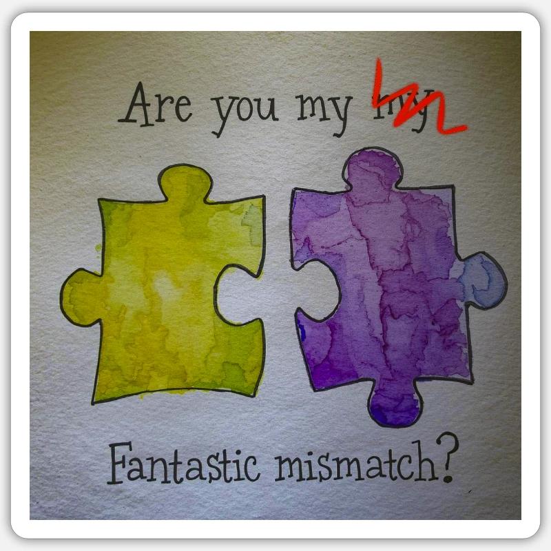 Fantastic mismatch puzzle pieces Sticker size S (10 x 10 cm)