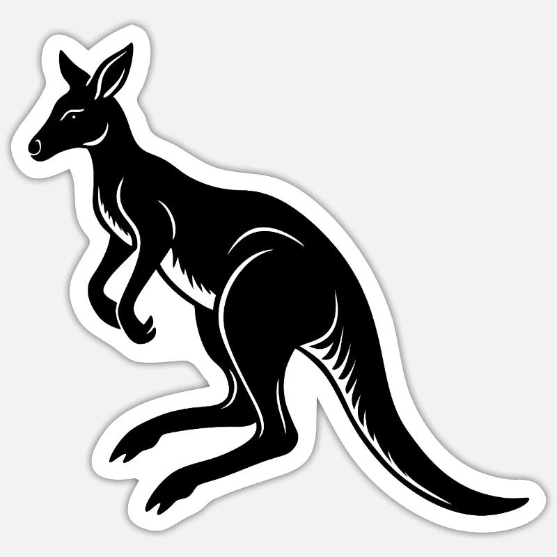 Kangaroo Jumping - Sticker size S (10 x 10 cm) - white matte