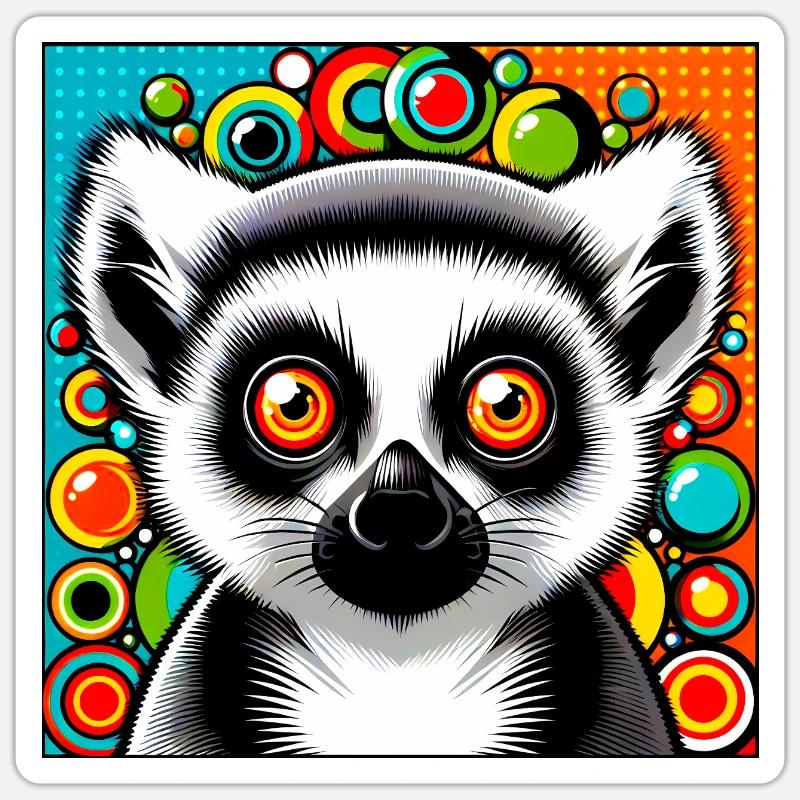 Lemur Sticker Größe S (10 x 10 cm)