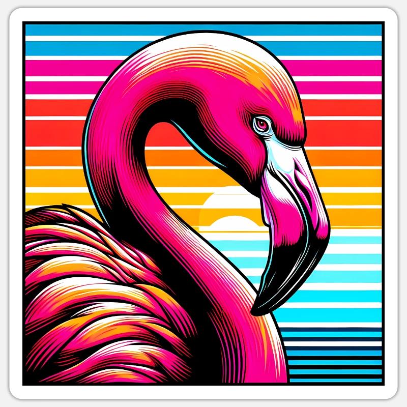 Flamant Sticker taille S (10 x 10 cm)
